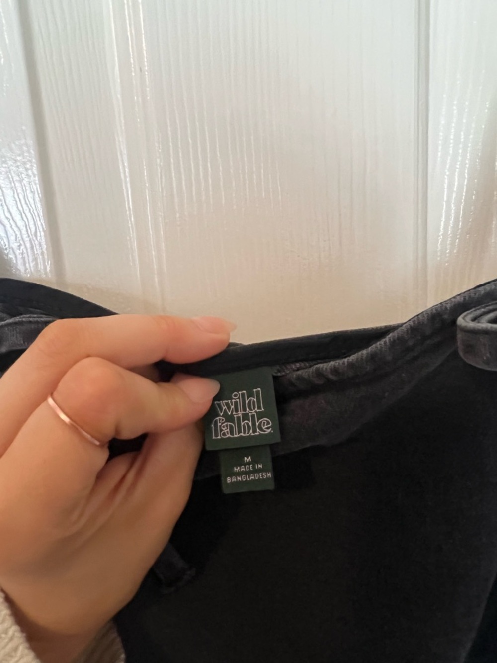 Black denim Ruffled bow strap Crop Top - Picture 2 of 2